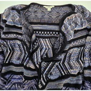 Lucky Lotus Womens Multicolor Patterned Cardigan Sweater Size L